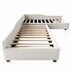 preview thumbnail 27 of 40, 3-in-1 Daybed L-shape Corner Sofa Bed with Pull-out Drawer and Trundle Bed, Linen Upholstered Bed Twin Size Sleeper Couch Bed