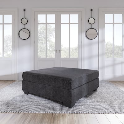 Signature Design by Ashley​ Lavernett Contemporary Oversized Accent Ottoman, Dark Gray