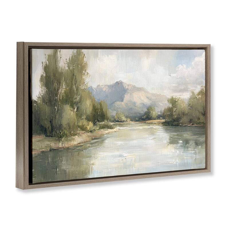 Stupell Where The River Goes Framed Floater Canvas Wall Art Design By Petal Prints Design