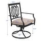 preview thumbnail 6 of 8, PHI VILLA 5-Pcs Outdoor Dining Set: Steel Swivel Dining Chairs with Cushion and 37" Steel Slat Patio Table