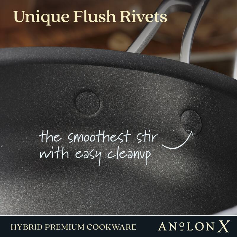 Anolon X Hybrid Nonstick Induction Saucier Pan With Lid, 2.5-Quart, Charcoal Gray - Charcoal Gray - 2 Piece