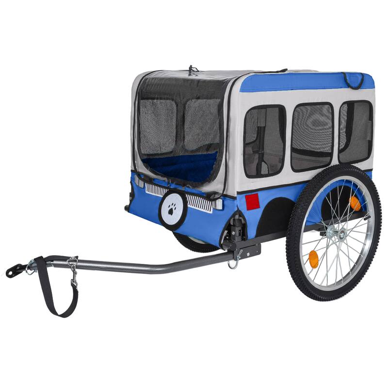 Large Folding Bike Trailer for Dogs, Heavy-Duty Steel Frame, Spacious Design, All-Terrain Cycling, Jogging & Camping Adventure