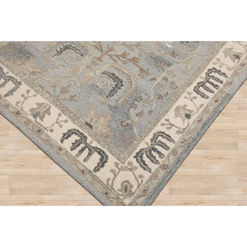 5'x8' Slate Arts & Crafts Wool Area Rug Handcrafted Transitional