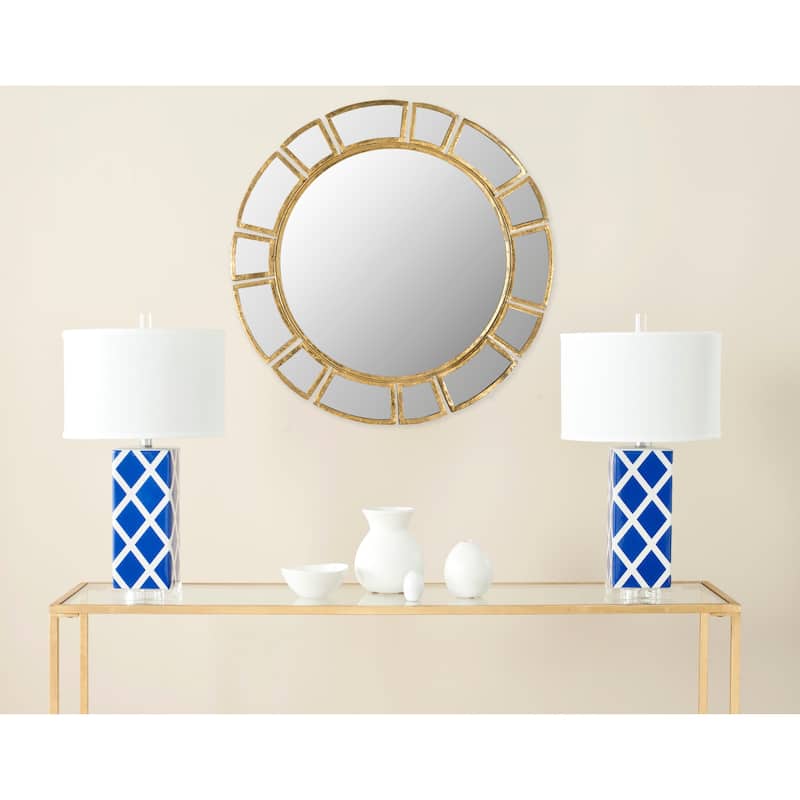 SAFAVIEH Idamarie Antique Gold Sunburst 30-inch Round Decorative Mirror - 30" x 0.5" x 30" - 30Wx1Dx30H