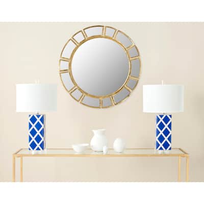 SAFAVIEH Idamarie Antique Gold Sunburst 30-inch Round Decorative Mirror - 30" x 0.5" x 30" - 30Wx1Dx30H