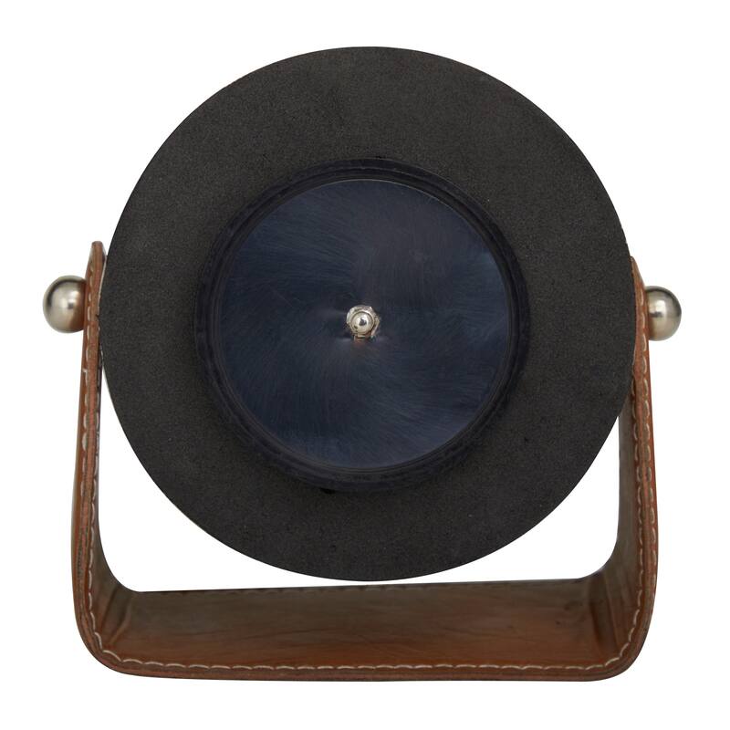 Silver or Gold Stainless Steel Metal Decorative Clock with Leather Stand