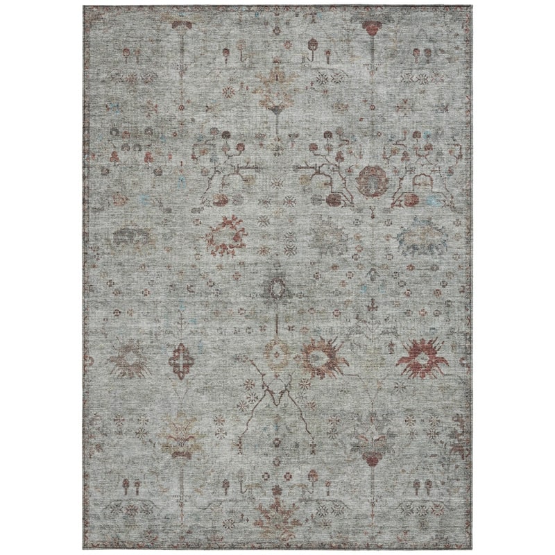 HomeRoots Floral Traditional Rectangle Outdoor Rug