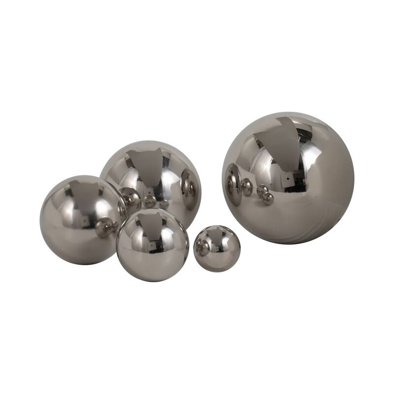 Sagebrook Home 2/3/4/5/6" Adagio Steel Spheres Decor Balls, Set of 5 - 6" x 6" x 6"