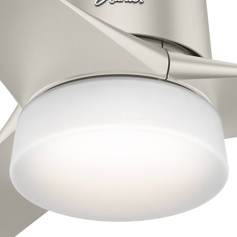 Hunter 54" WiFi Symphony Ceiling Fan with LED Light Kit and Handheld Remote, Smart Home Fan - Matte Nickel