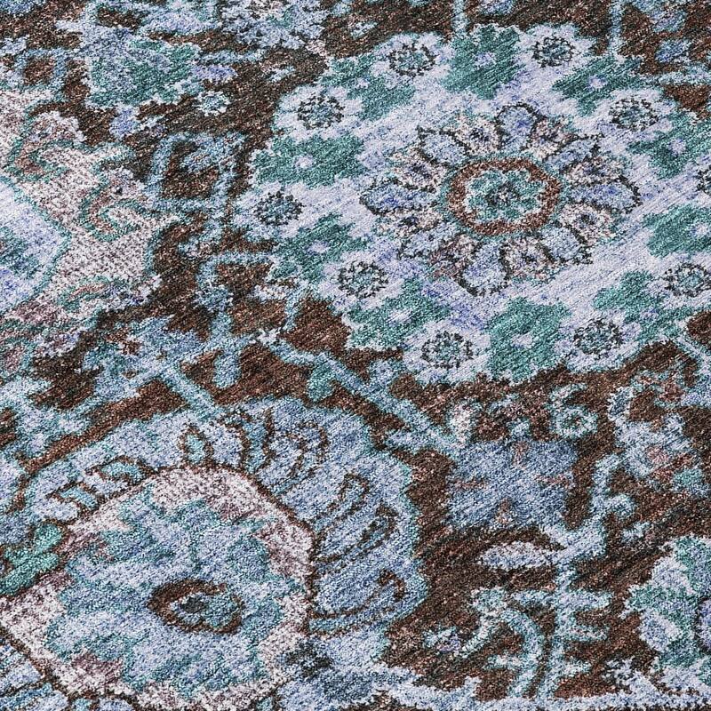 HomeRoots Damask Traditional Rectangle Outdoor Rug