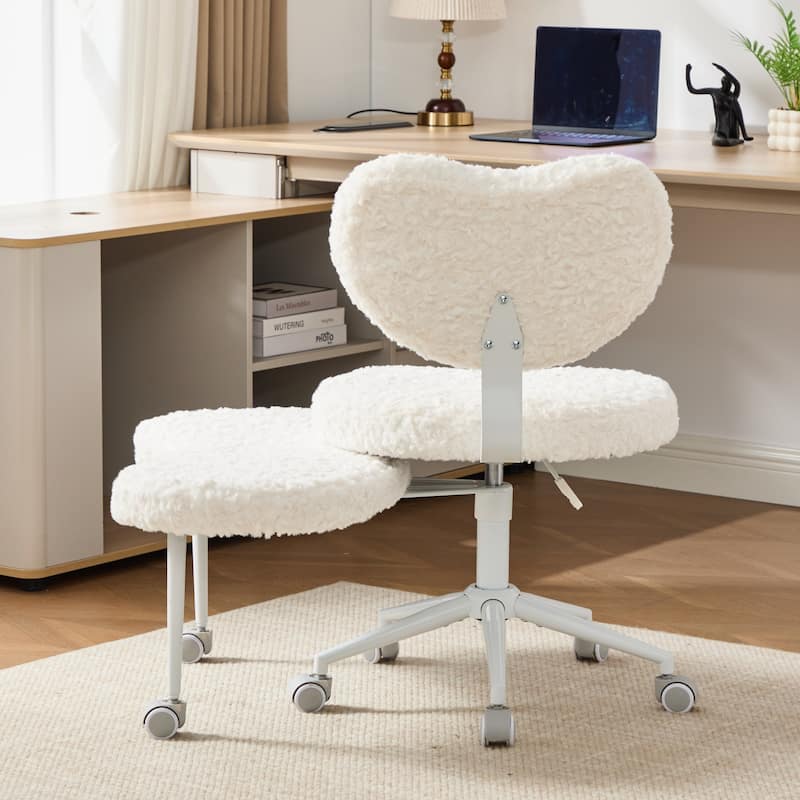 Anmytek Cross Legged Chair with Wheels,Criss Cross Desk Chair with Lumbar Support and Adjustable Stool