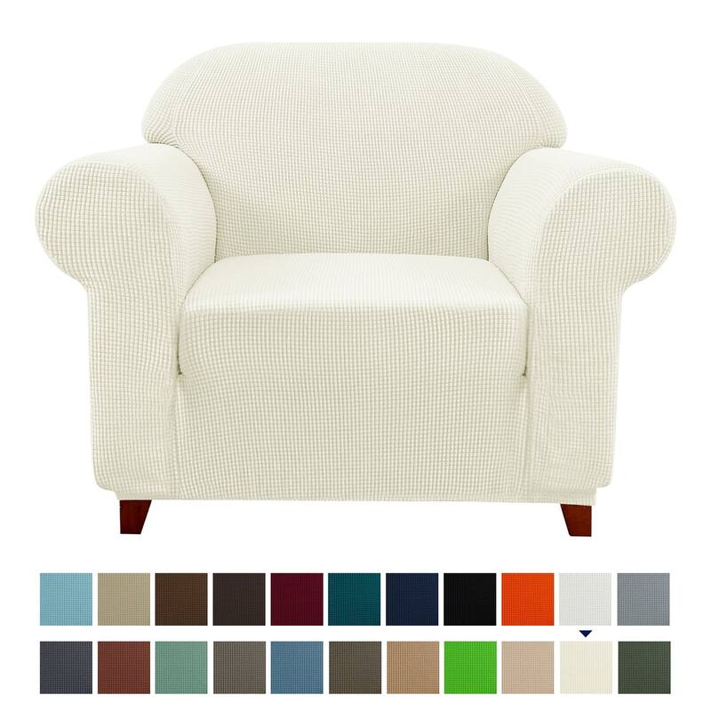 Subrtex 1-Piece Sofa Cover Stretch Soft Couch Loveseat Slipcover - Armchair - Ivory