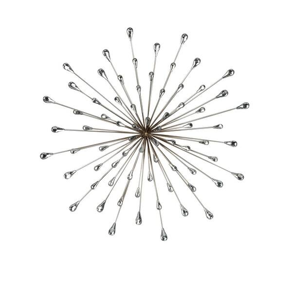 Shop 28 Large Silver Starburst Metal Wall Art With Clear Beads Overstock 30155673