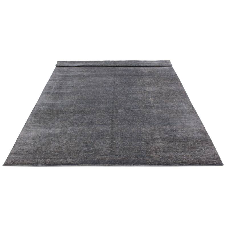 ECARPETGALLERY Hand-knotted Loreto Dark Grey Silk, Wool Rug - 11'4 x 14'9