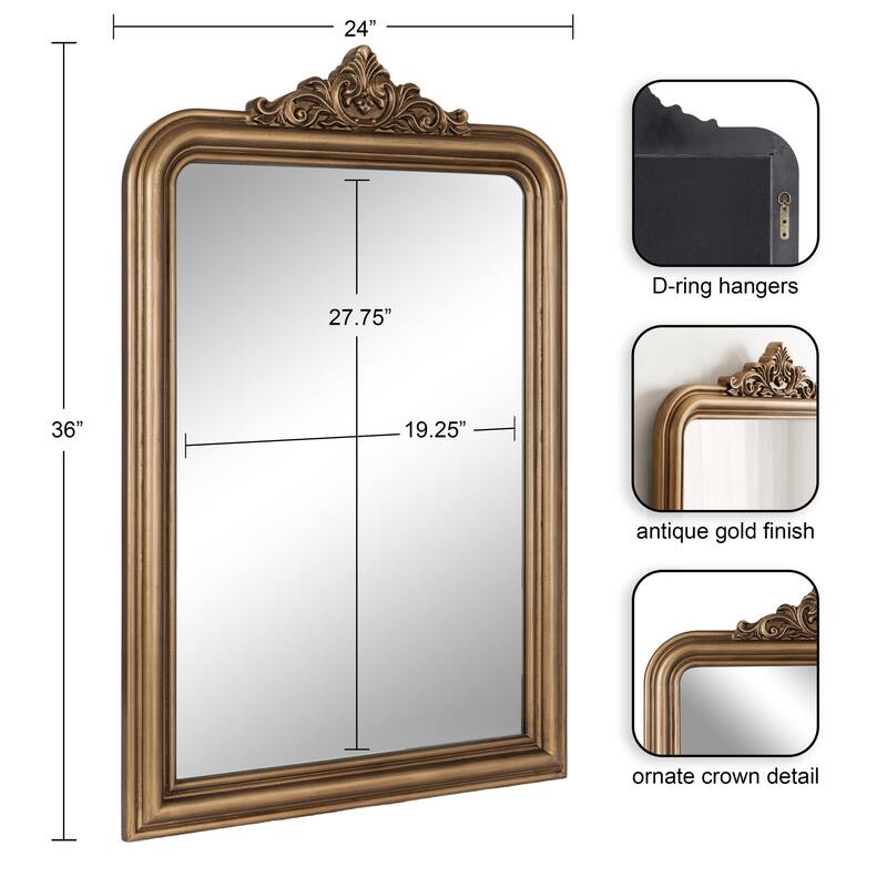 Kate and Laurel Kinsman Arch Wall Mirror - 24x36
