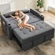 preview thumbnail 19 of 28, 3-in-1 Convertible Sleeper Sofa Bed with Pull-Out Bed, Corduroy Futon, Charging Port & Side Pocket