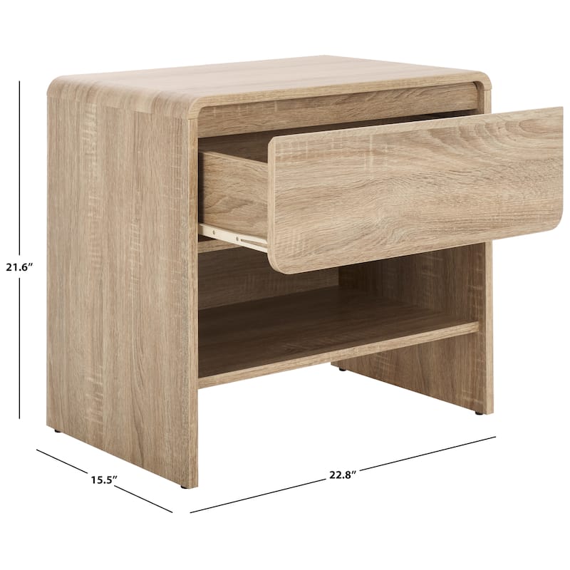 SAFAVIEH Arsenio 1-Drawer 1-Shelf Nightstand Table
