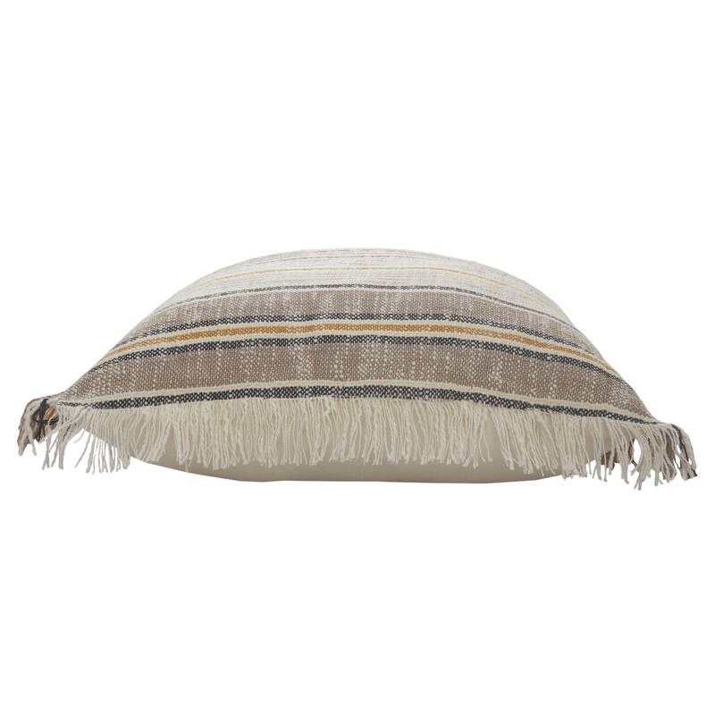 Sevita Drew Mustard Stripe Cotton Throw Pillow, Set of 2