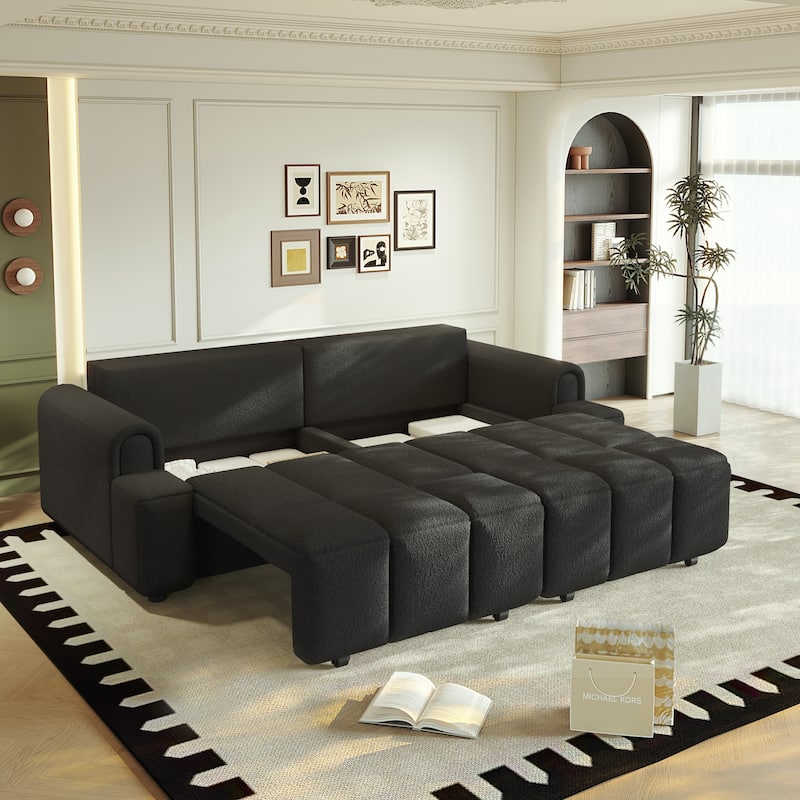Convertible Sleeper Sofa Bed for Living Room,Office,Apartment - Black