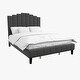 preview thumbnail 18 of 55, Tufted Upholstered Platform Bed with Sturdy Center Legs and Elegant Headboard for Bedroom by HULALA HOME