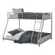 preview thumbnail 8 of 10, Furniture of America Landers Modern Twin over Full Metal Bunk Bed with Attached Angled Ladder