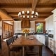 preview thumbnail 12 of 24, Rustic 6 Light Wagon Wheel Chandelier with Seeded Glass Shade