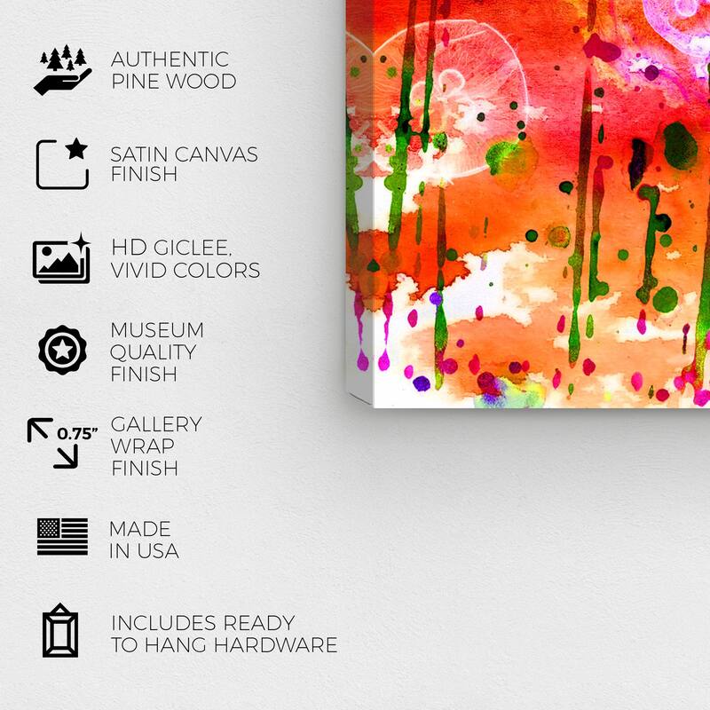 Wynwood Studio Canvas Abstract Bright Darkness Pink and Modern & Contemporary Wall Art Canvas Print