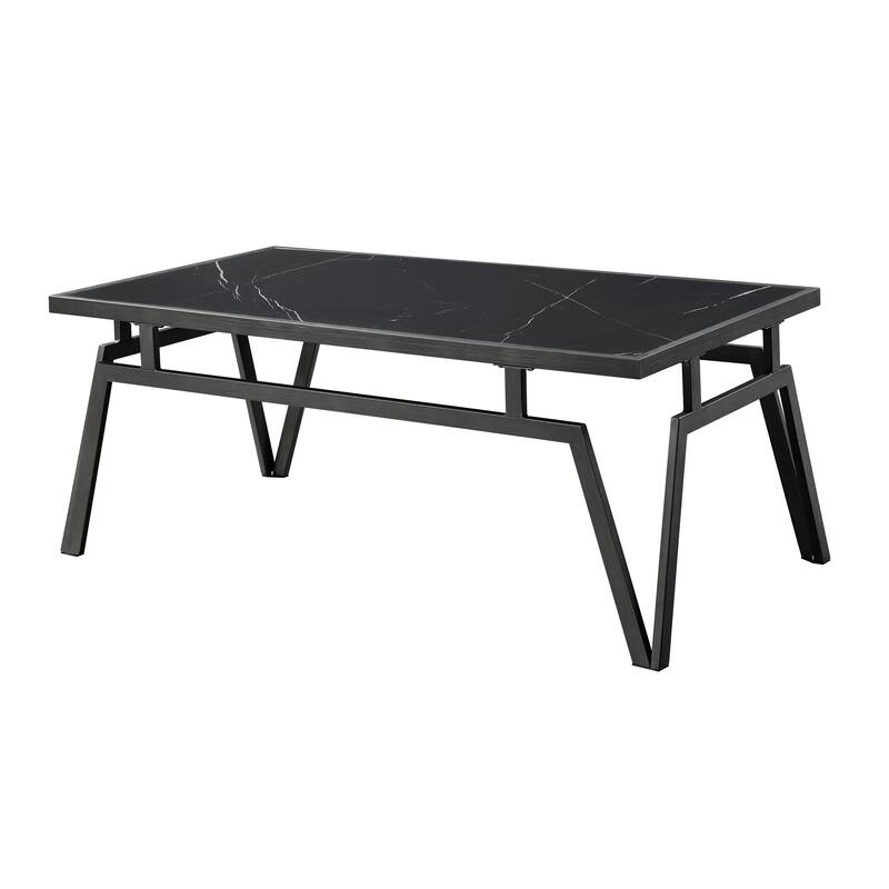 Modern Contemporary Finish 3pc Occasional Table Set Cocktail Table and 2x End Tables Sintered Stone Top