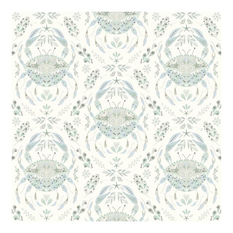 Chesapeake Annapolis Teal Crustation Wallpaper - 20.5 x 396 x 0.025