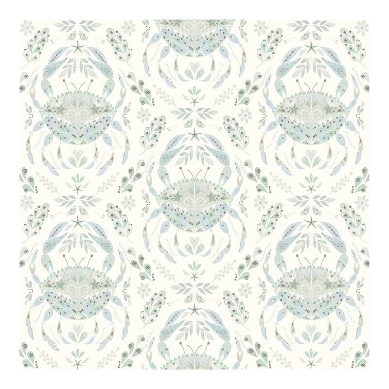 Chesapeake Annapolis Teal Crustation Wallpaper - 20.5 x 396 x 0.025