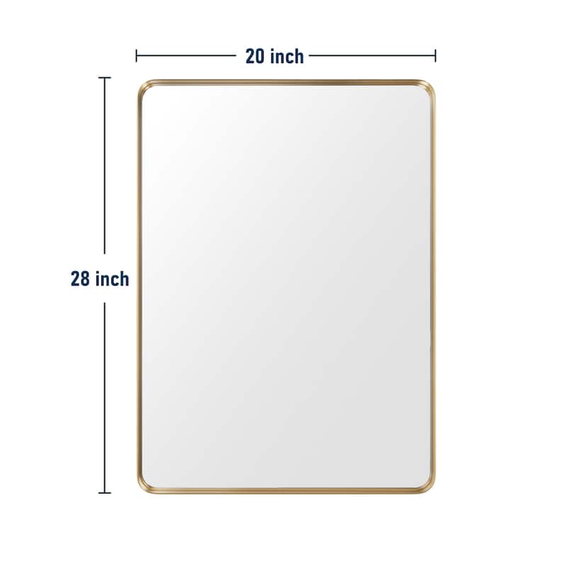 Modern Rounded Rectangle Metal Frame Wall Mirror for Bathroom Vanity (1 Piece)