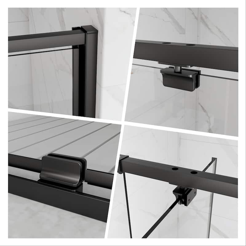Modland 38-42"x71'' Adjustable Pivot Shower Door - Auto-Lift Hinge, Magnetic Seal, 5 Finishes for Uneven Walls - 42''x 71''