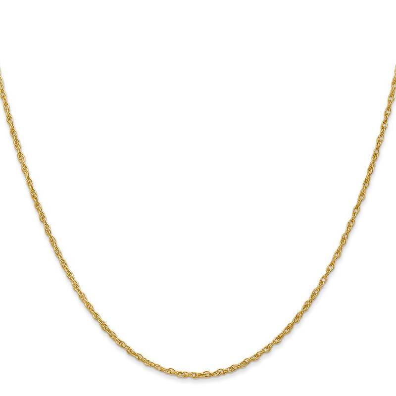 Curata 1.5mm 14k Yellow Gold 1.5mm Loose Rope Necklace - 24 Inch