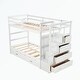 preview thumbnail 45 of 51, Hardwood Twin Over Twin Bunk Bed with Trundle and Staircase