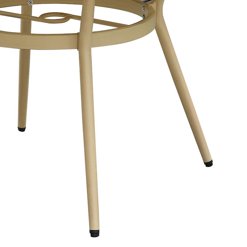 Furniture of America Ariel Natural Tone 40-inch Metal Round Patio Dining Table - 40-inches
