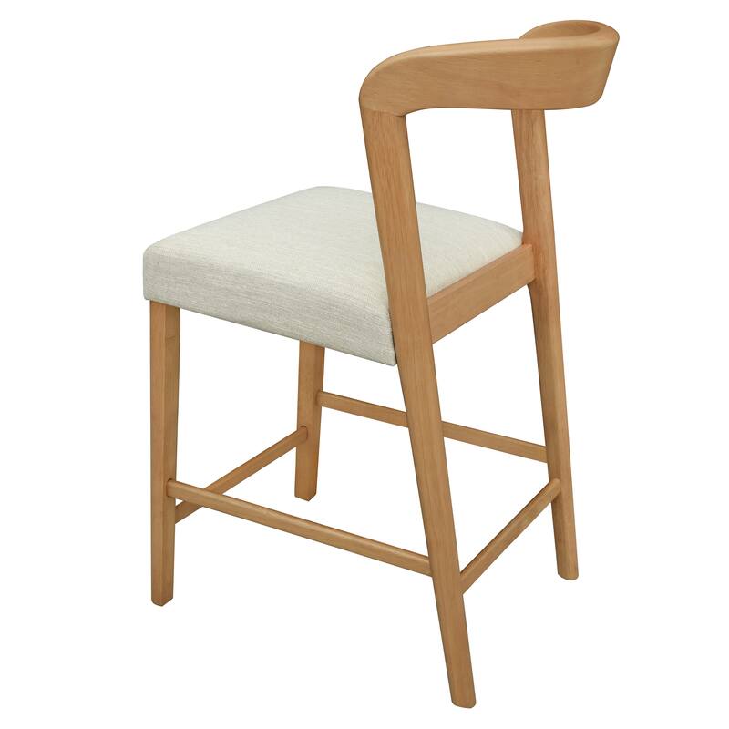 Christopher Knight Home - Nathair Rubberwood Fabric Counter Stools (Set of 2)