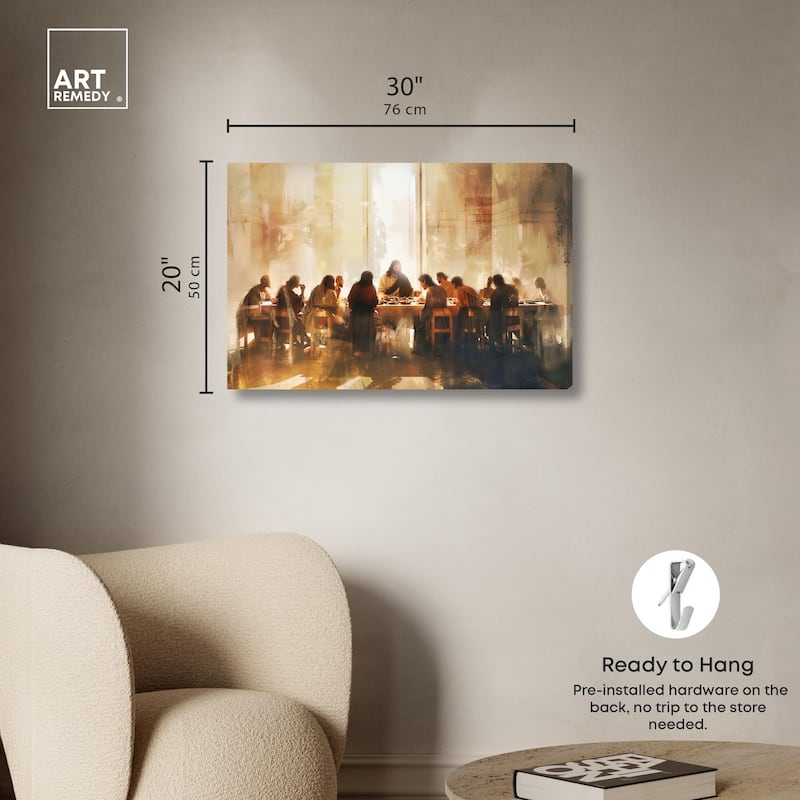 Supper in His Light Canvas by Art Remedy, Gallery Wrapped