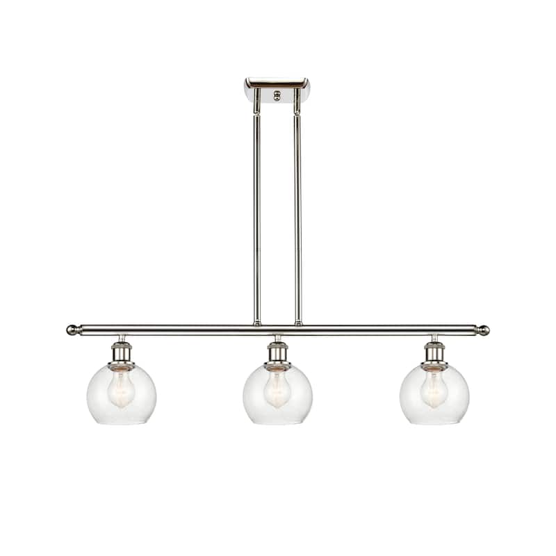 Innovations Lighting Athens 3 Light 36" Island Light - 6" Shade - Polished Nickel/Seedy