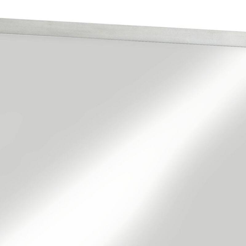 40 Inch Rectangular Wooden Frame Modern Mirror, Gray