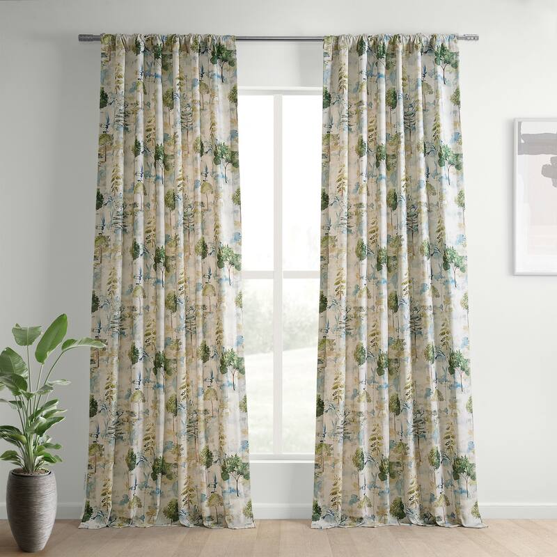 Exclusive Fabrics Textured Cotton Printed Curtains for Bedroom and Living room (1 Panel)