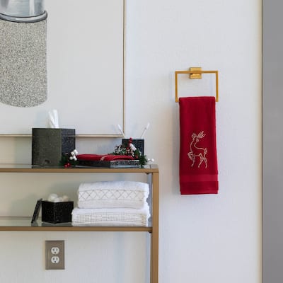 Sparkles Home Rhinestone Reindeer Hand Towel
