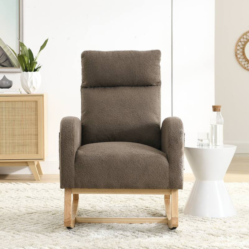 27.6"W Modern Accent High Backrest Living Room Lounge Arm Rocking Chair