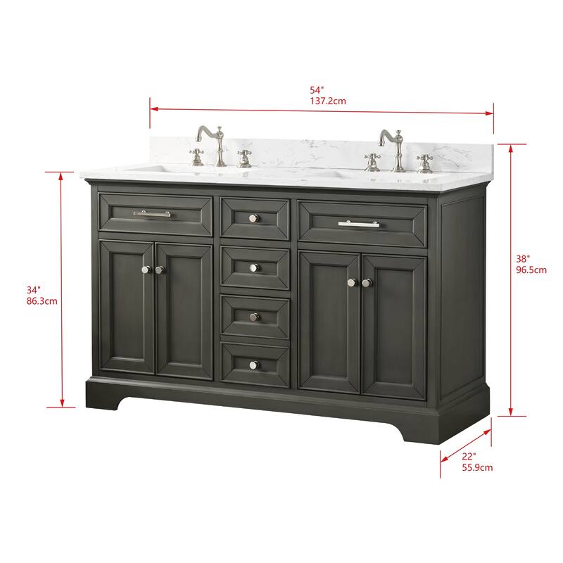 Sudio Design Thompson 54" Double Bathroom Vanity