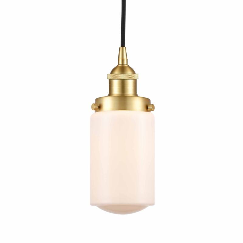 Innovations Lighting 616-1PH-10-5 Dover Pendant Dover 5" Wide Mini - Satin Gold / Matte White