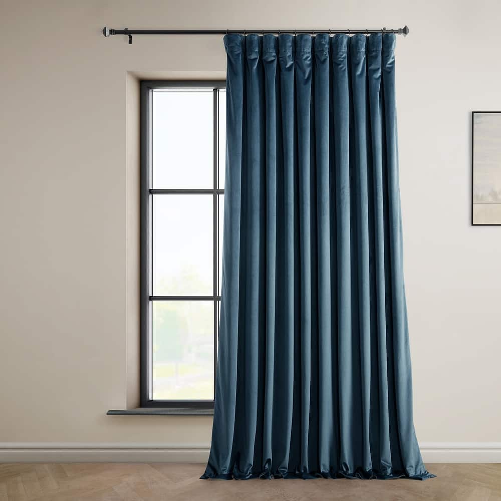 Exclusive Fabrics Heritage Plush Velvet Extra Wide Room Darkening Curtains – Single Panel