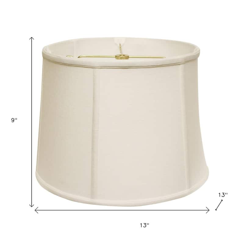 HomeRoots White Linen Drum Lamp Shade - 13''x13''x10''
