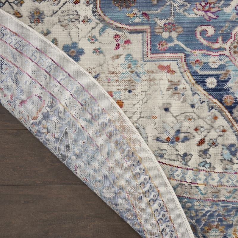 HomeRootsFloral Transitional Round Area Rug - 48' X '48' X '0.5