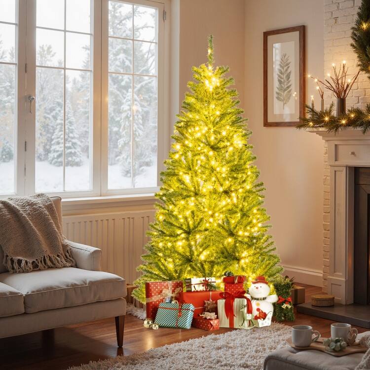 Pre-Lit Artificial Christmas Tree with Remote Control and LED Lights