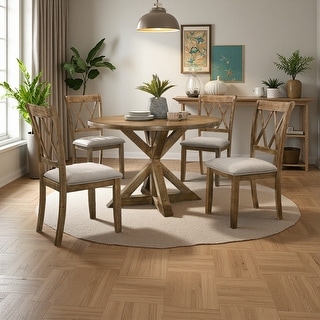 5-Piece Dining Set with Round Table and 4 Comfortable Chairs - Bed Bath ...