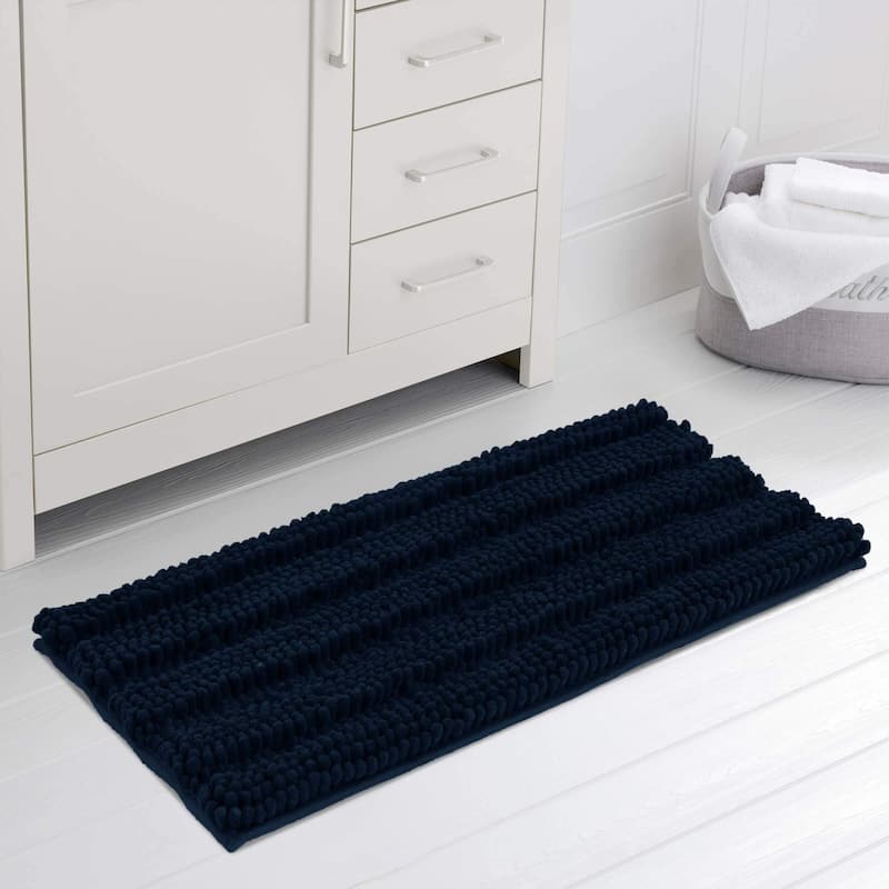 Subrtex Super Soft Absorbent Braided Bathroom Mats Chenille Bath Rugs